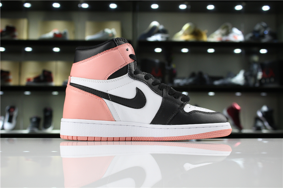 2018 Air Jordan 1 GS Toes Black Pink Shoes